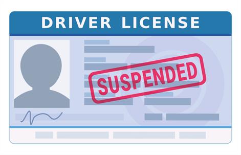 Drivers license suspended