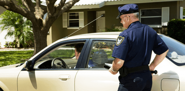 Police performing traffic stop